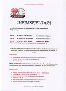 Infos zu den 3 Handballspielen. Klick führt zur Facebookinfoseite.