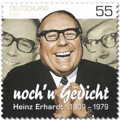 Briefmarke zum 100. Geburtstag von Heinz Erhardt: "Noch´n Gedicht". Stellvertretend für grauhaarige, alte, deutsche Männerklüngel