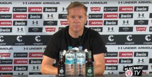 FC St. Pauli - Cheftrainer Timo Schultz bei seiner Einstands-Pressekonferenz (Videocapture fcstpauli.tv)